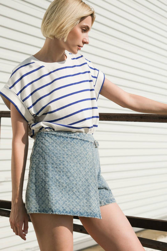 NO ONE PRETTIER DENIM SKORT Flying Tomato