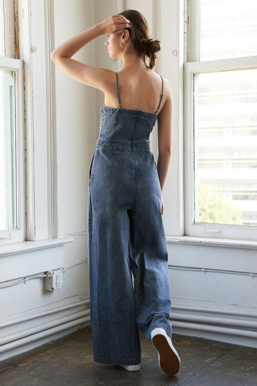 STOLEN GLANCES DENIM JUMPSUIT