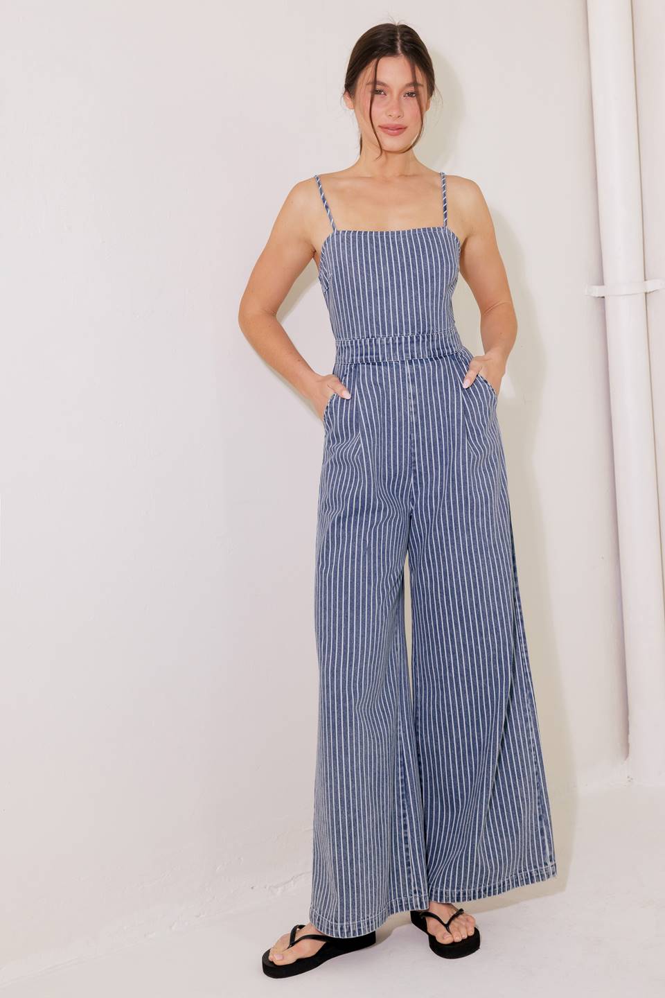 BEGIN AGAIN BLUE DENIM JUMPSUIT Flying Tomato
