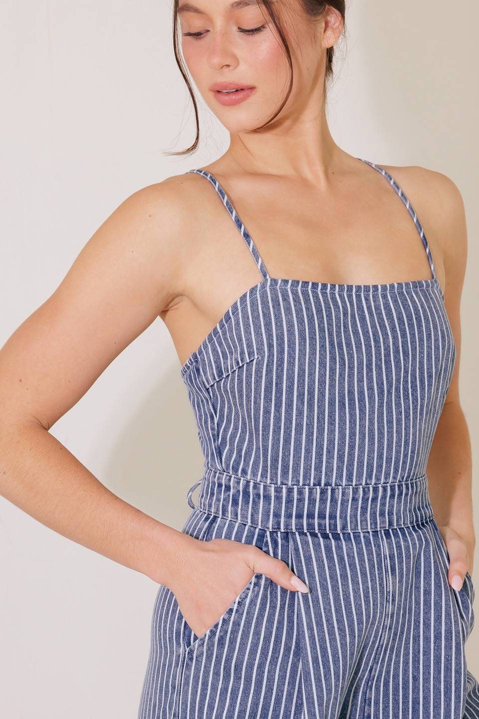 BEGIN AGAIN BLUE DENIM JUMPSUIT Flying Tomato