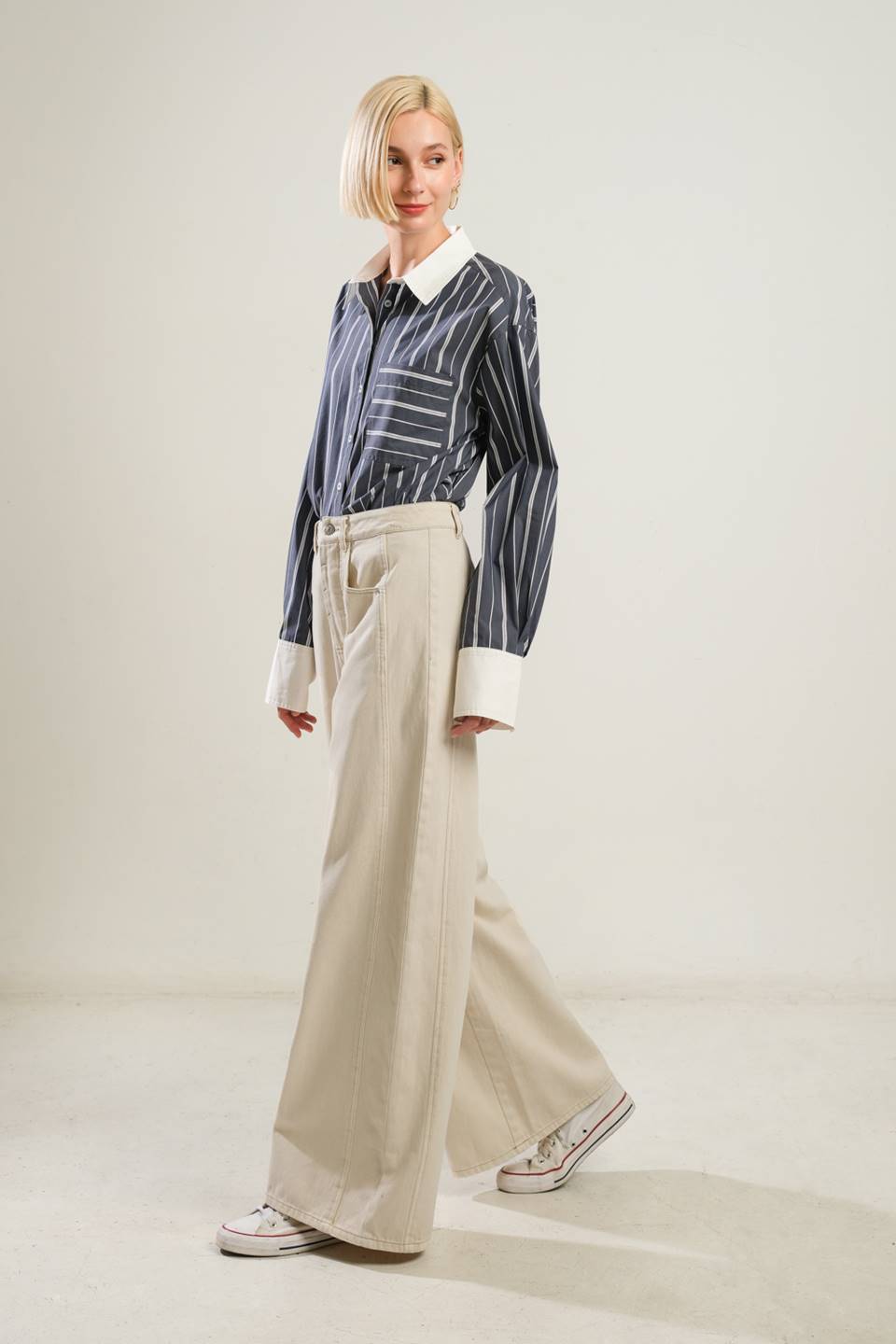 DELICATE HUE WOVEN TWILL PANTS