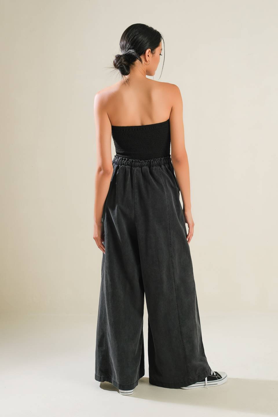 BLACK TEA WITH YOU MIX MEDIA JUMPSUIT