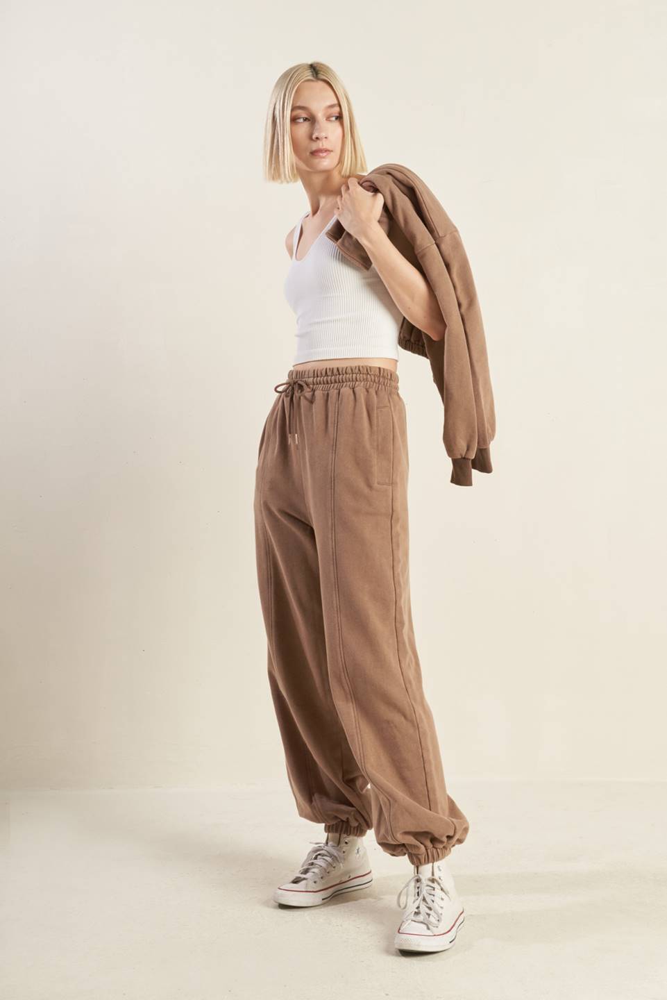 DELIGHTFUL DRAPE FRENCH TERRY JOGGER PANTS Flying Tomato