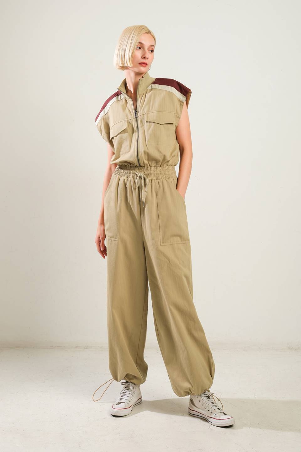 WAVE OF ELEGANCE WOVEN JUMPSUIT