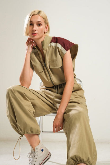 WAVE OF ELEGANCE WOVEN JUMPSUIT