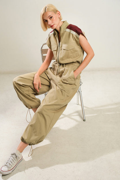 WAVE OF ELEGANCE WOVEN JUMPSUIT