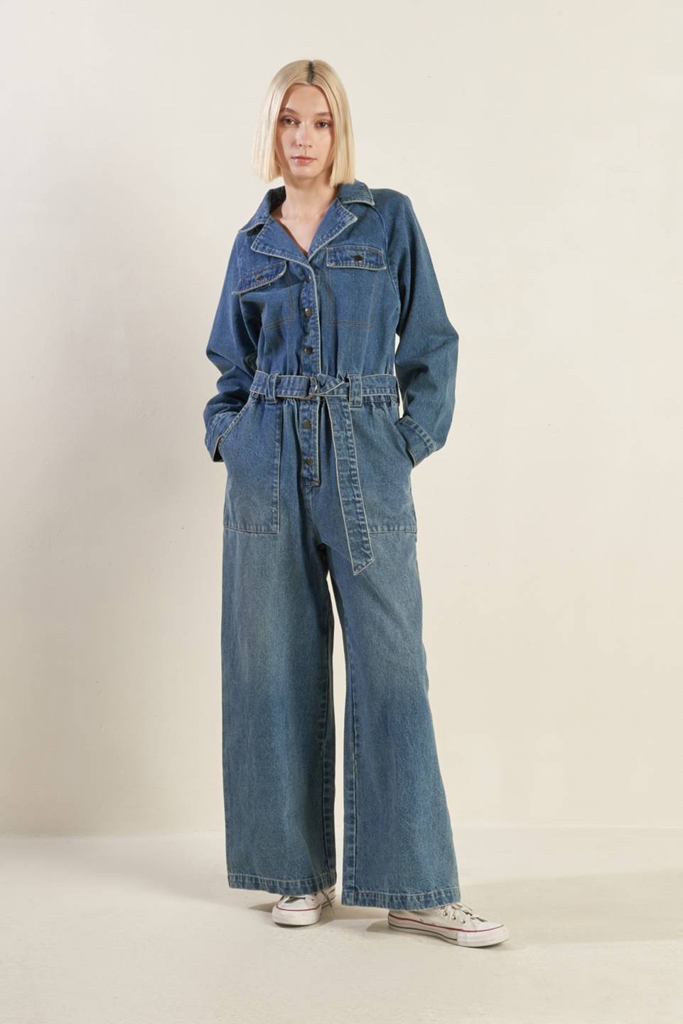 PERFECT MEET DENIM JUMPSUIT Flying Tomato
