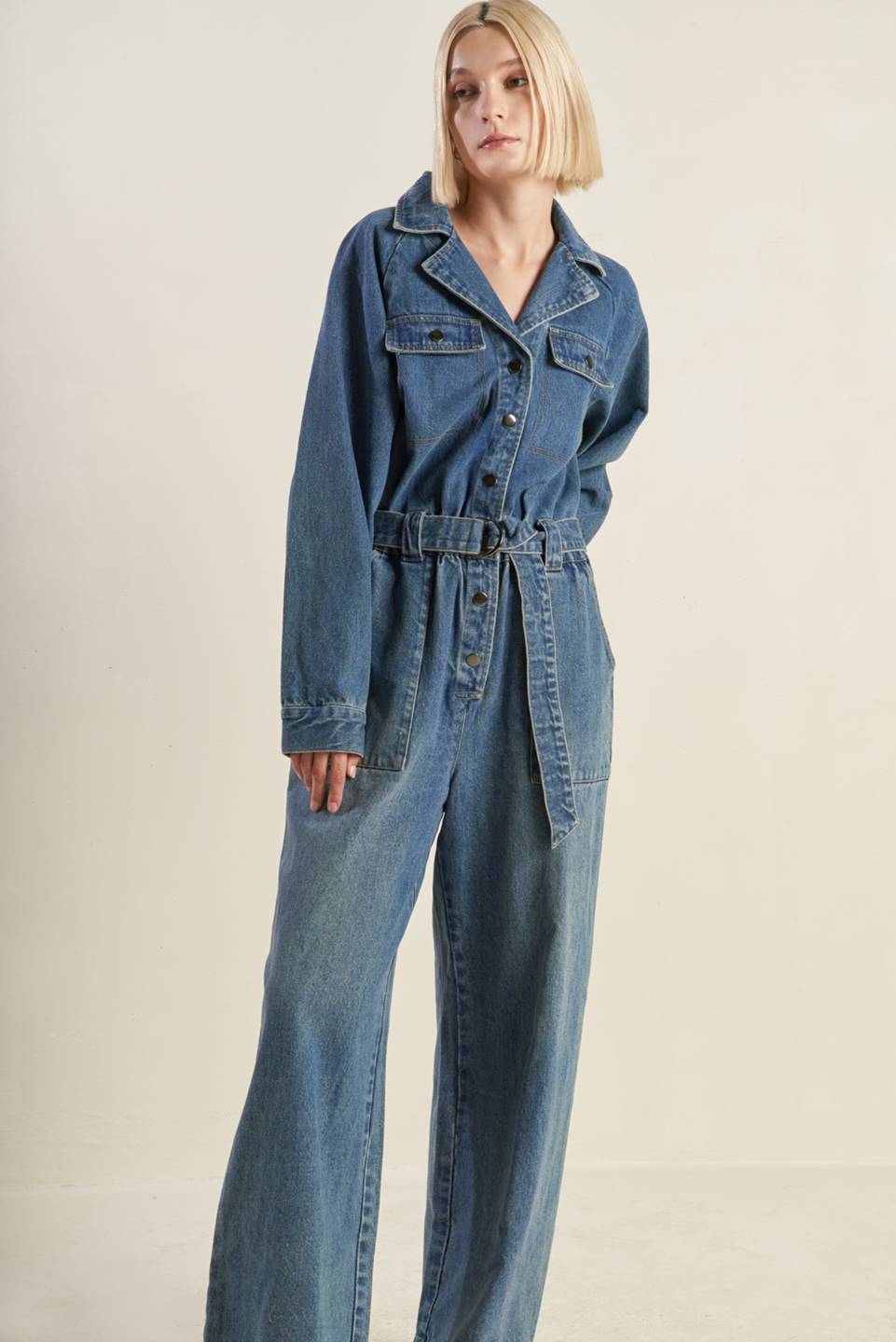 PERFECT MEET DENIM JUMPSUIT Flying Tomato