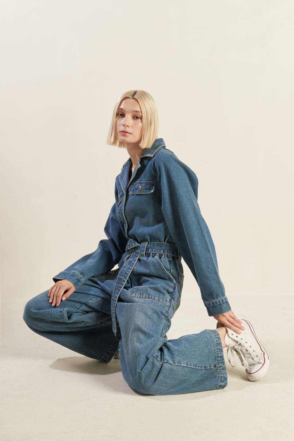 PERFECT MEET DENIM JUMPSUIT