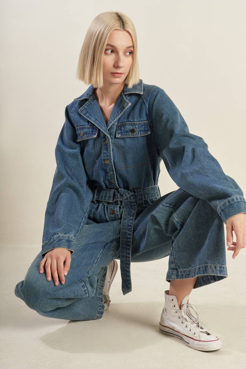 PERFECT MEET DENIM JUMPSUIT