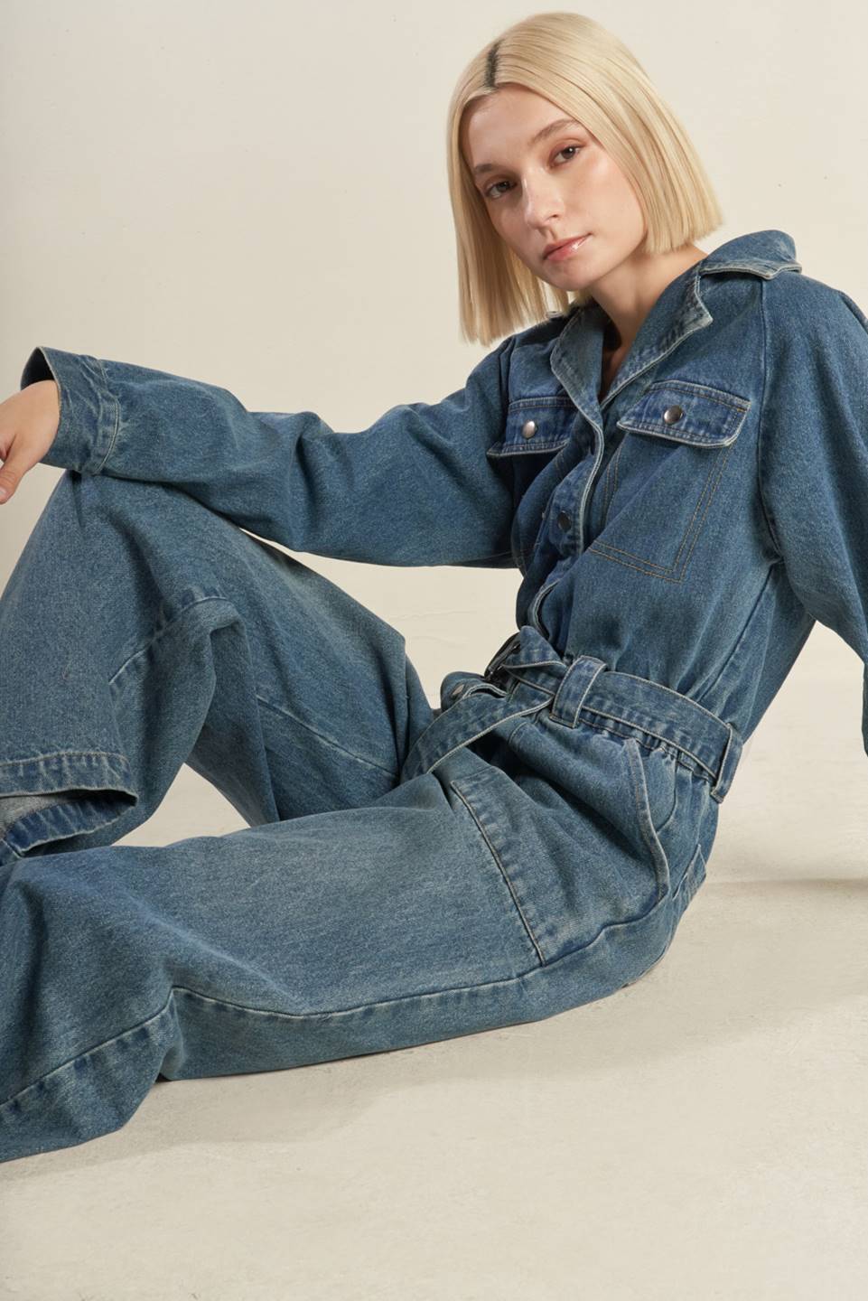 PERFECT MEET DENIM JUMPSUIT Flying Tomato