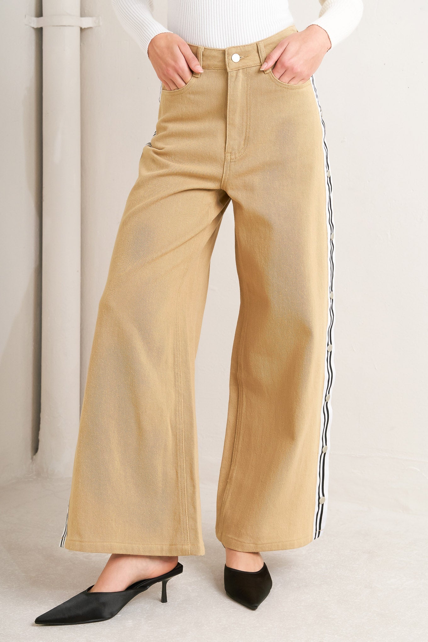 ELEGANT ELEVATION WOVEN TWILL PANTS Flying Tomato