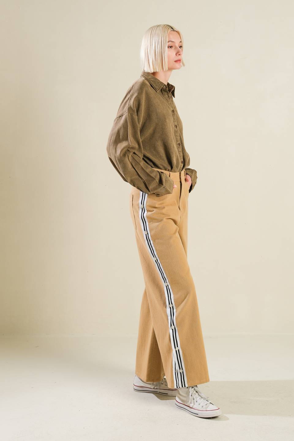 ELEGANT ELEVATION WOVEN TWILL PANTS