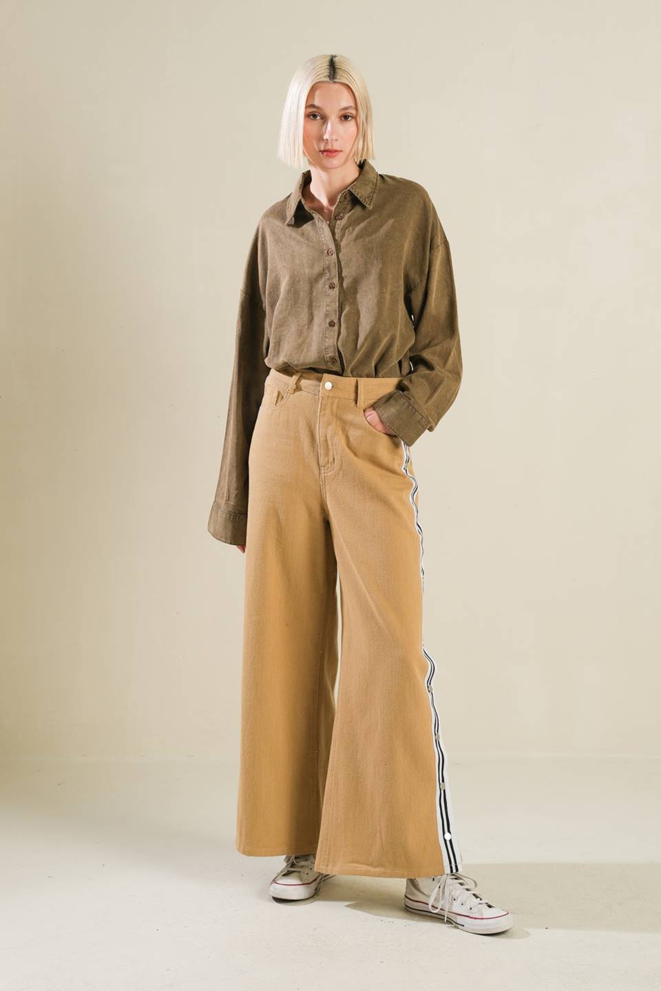 ELEGANT ELEVATION WOVEN TWILL PANTS