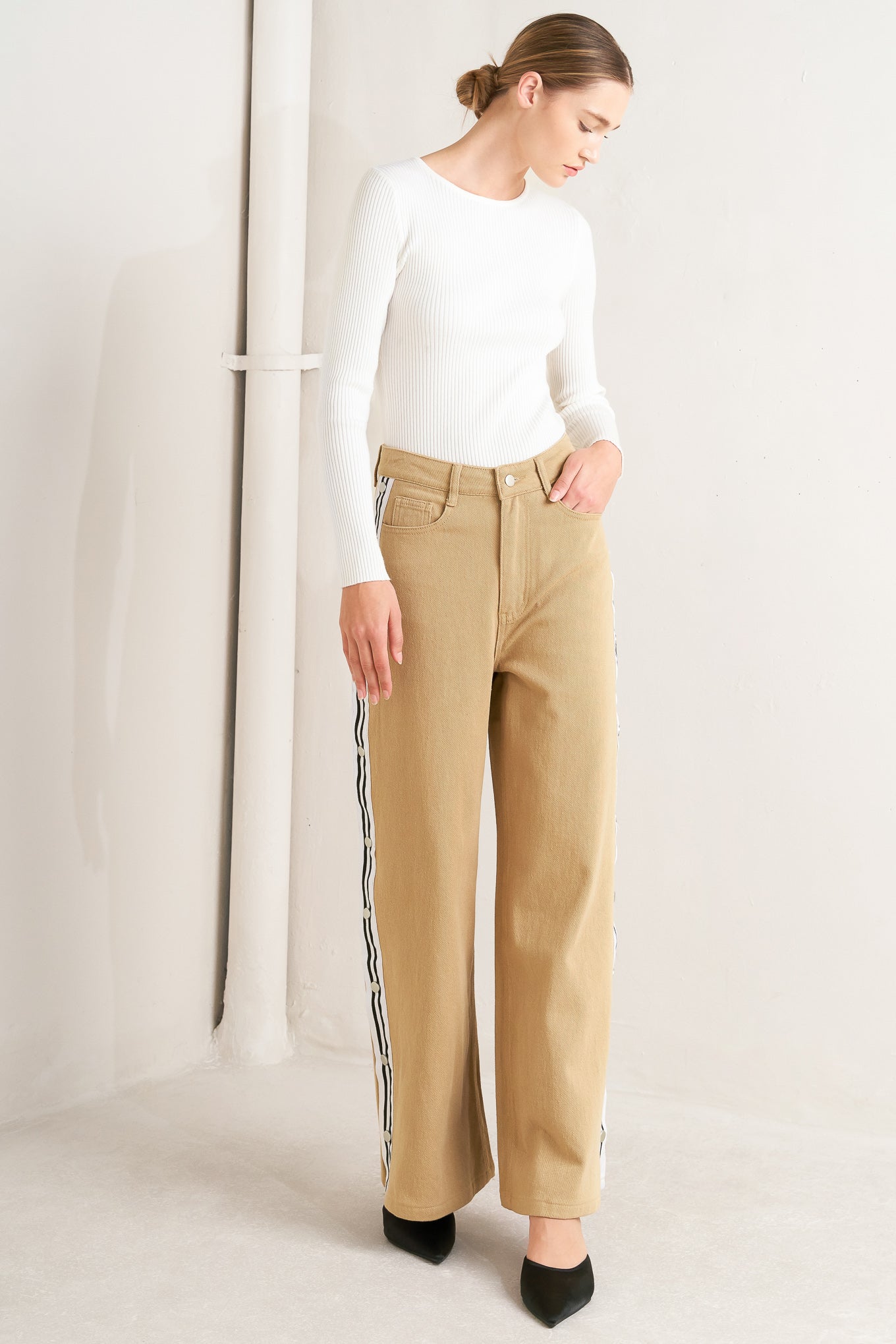 ELEGANT ELEVATION WOVEN TWILL PANTS Flying Tomato