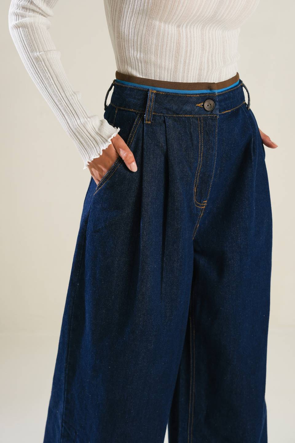 CRISP CANVAS DENIM PANTS