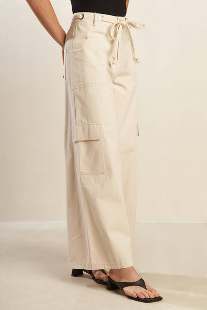 Colette Dream Woven Pants With Cargo Pockets And Belt