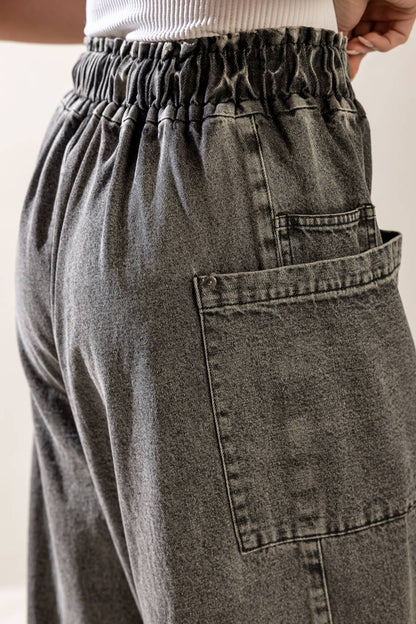 Exploring The City Denim Pants With Elastic Waistband