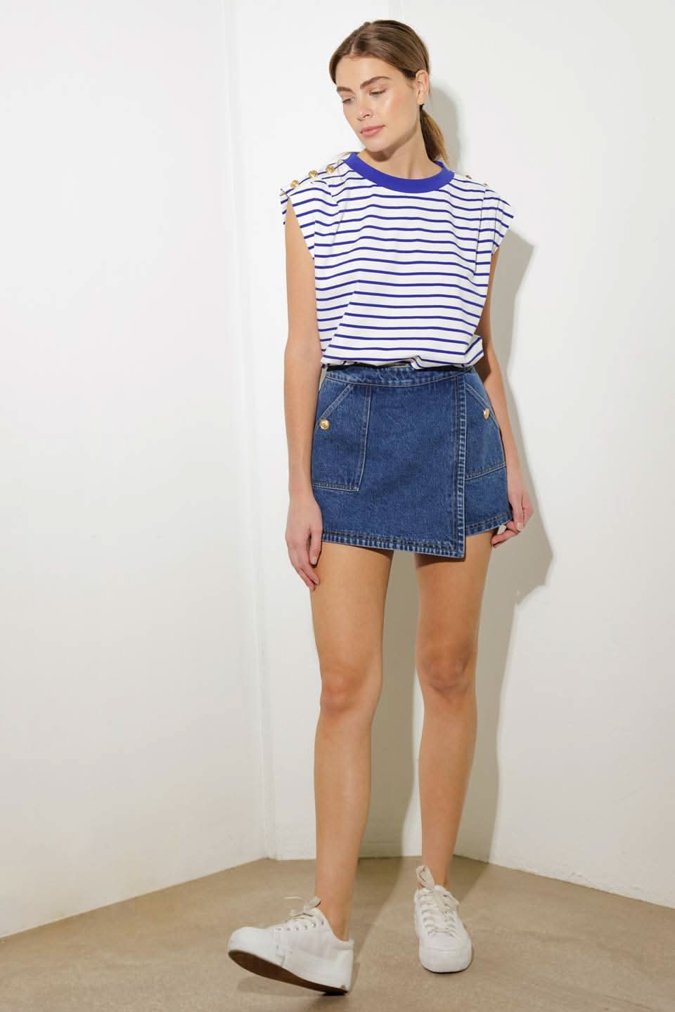 FOR A SECOND DENIM SKORT