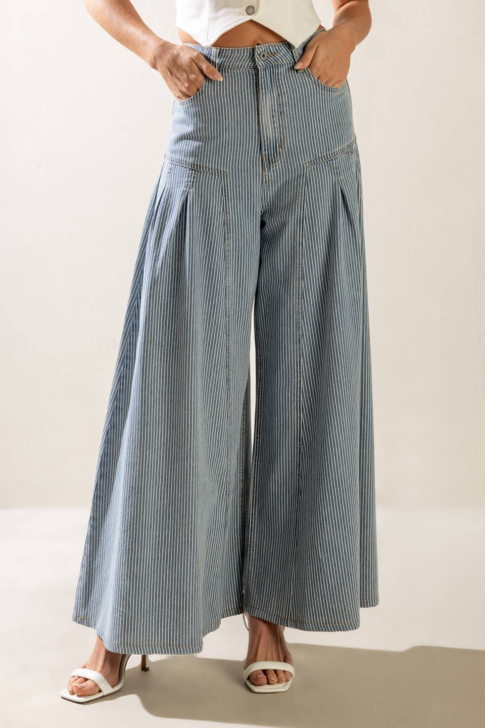 Rooftop Romance Denim Pants for Stylish High Waisted Look