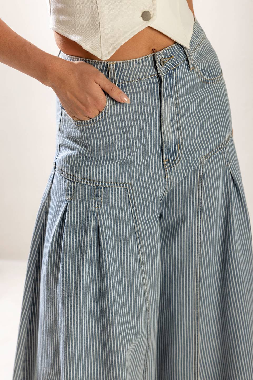 Rooftop Romance Denim Pants for Stylish High Waisted Look