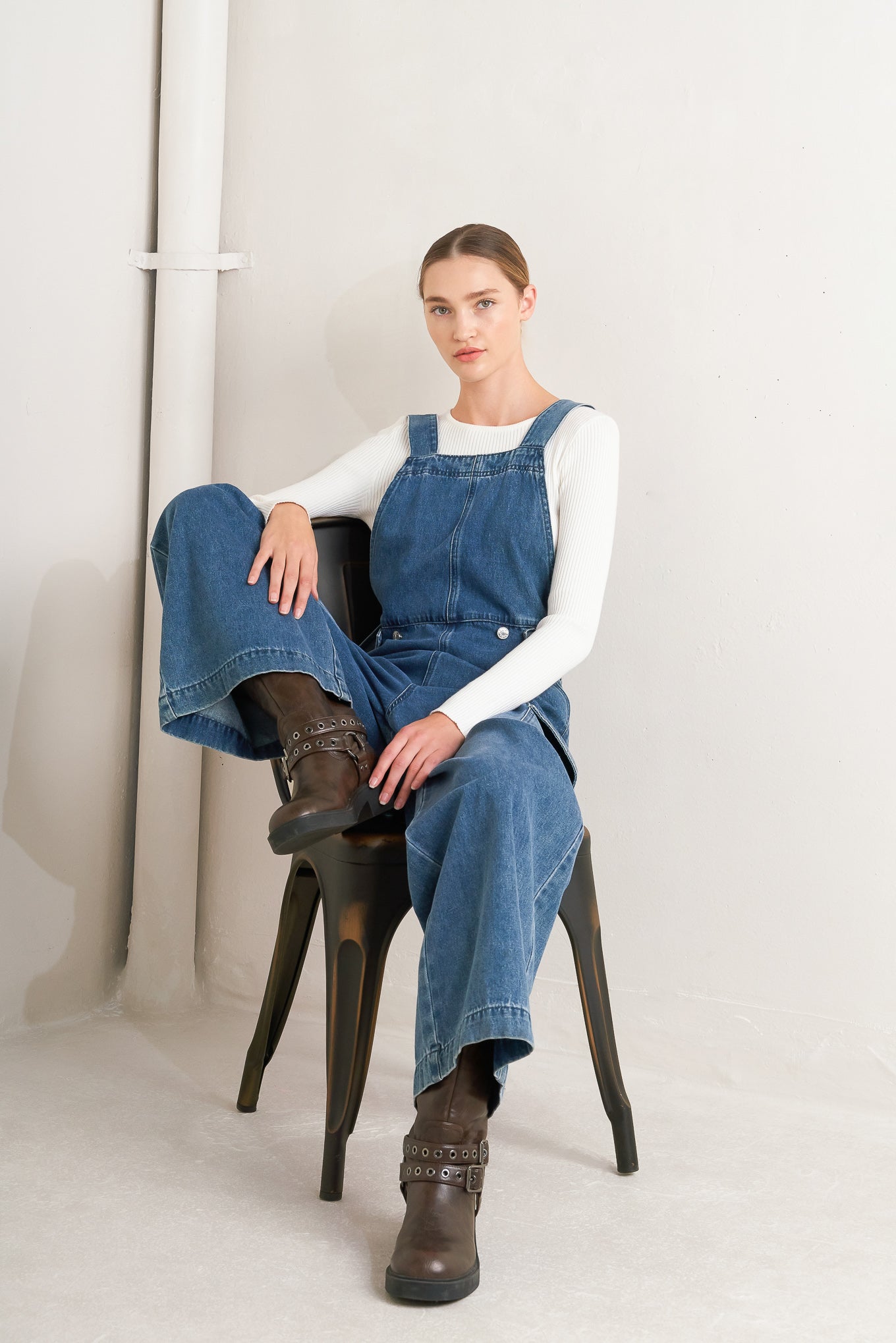 Let Me Talk Denim Cargo Pants With Washed Look Pockets Flying Tomato