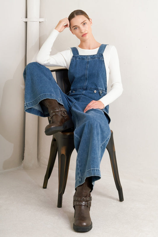 Let Me Talk Denim Cargo Pants With Washed Look Pockets Flying Tomato
