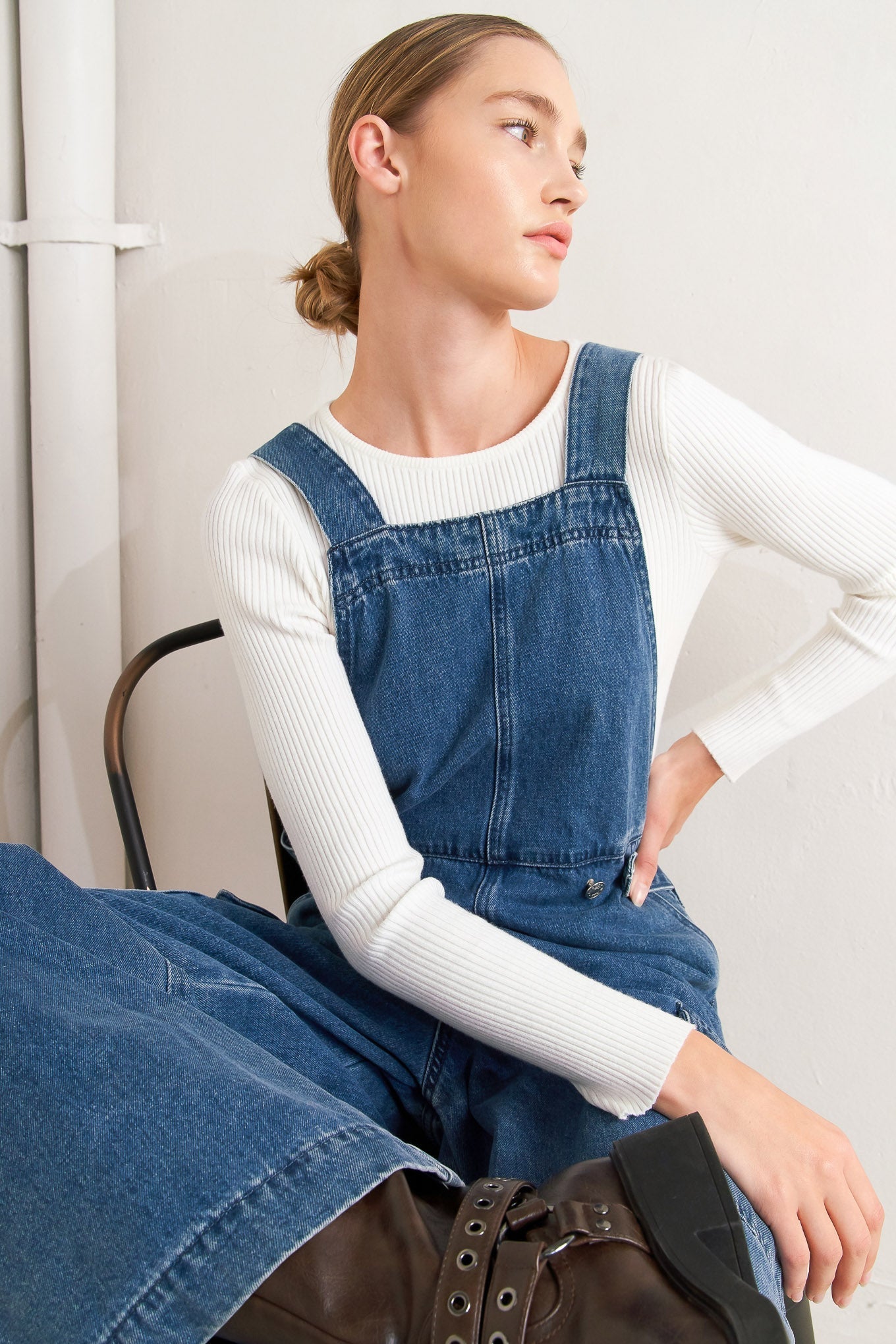 Let Me Talk Denim Cargo Pants With Washed Look Pockets Flying Tomato