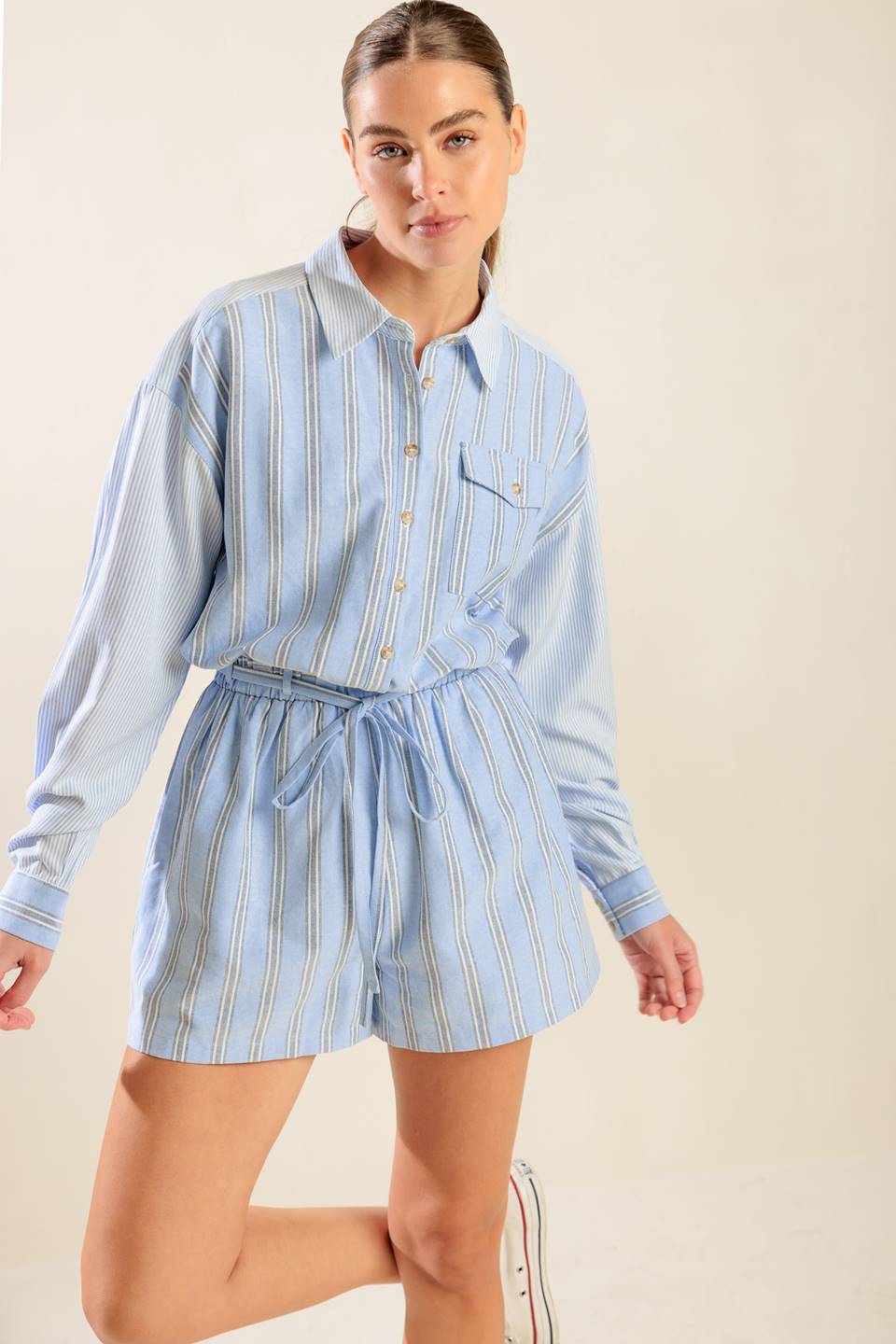 HOLD ME CLOSE WOVEN ROMPER Flying Tomato
