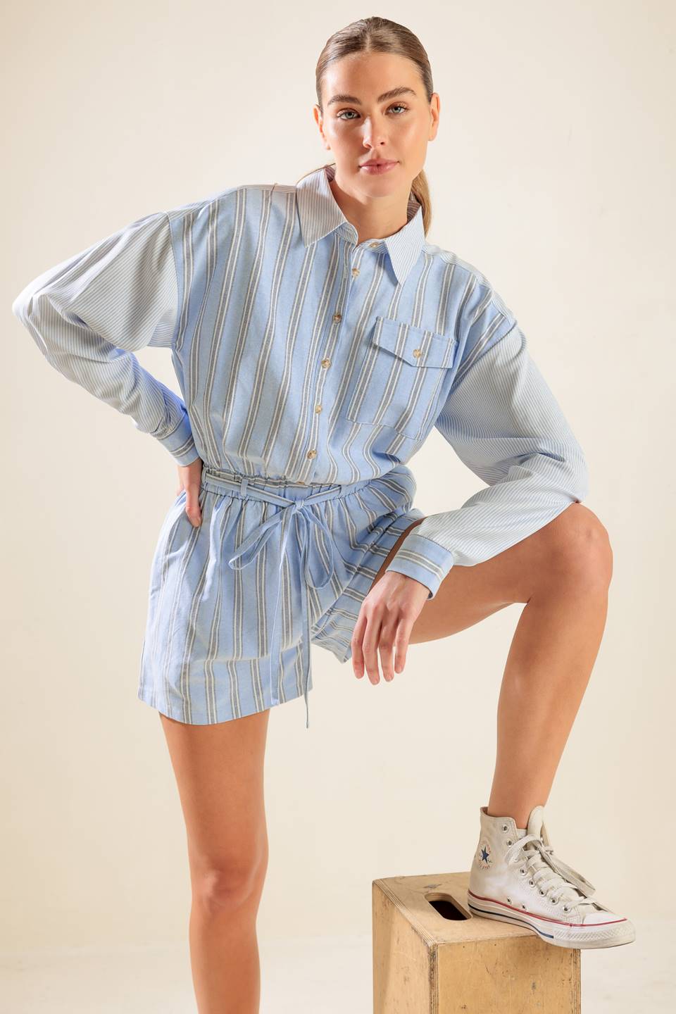 HOLD ME CLOSE WOVEN ROMPER Flying Tomato