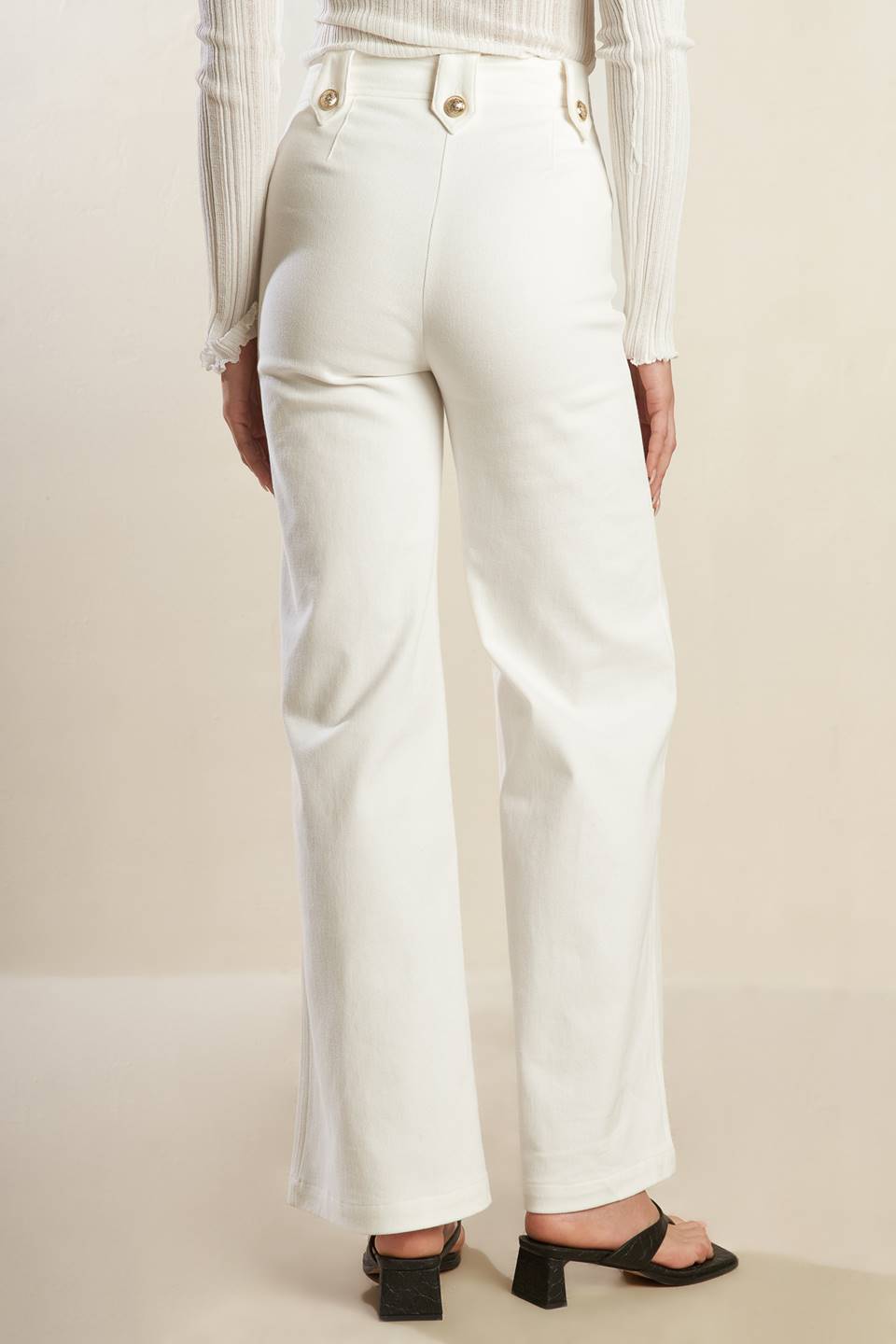 LILY PETAL WHITE WOVEN PANTS Flying Tomato