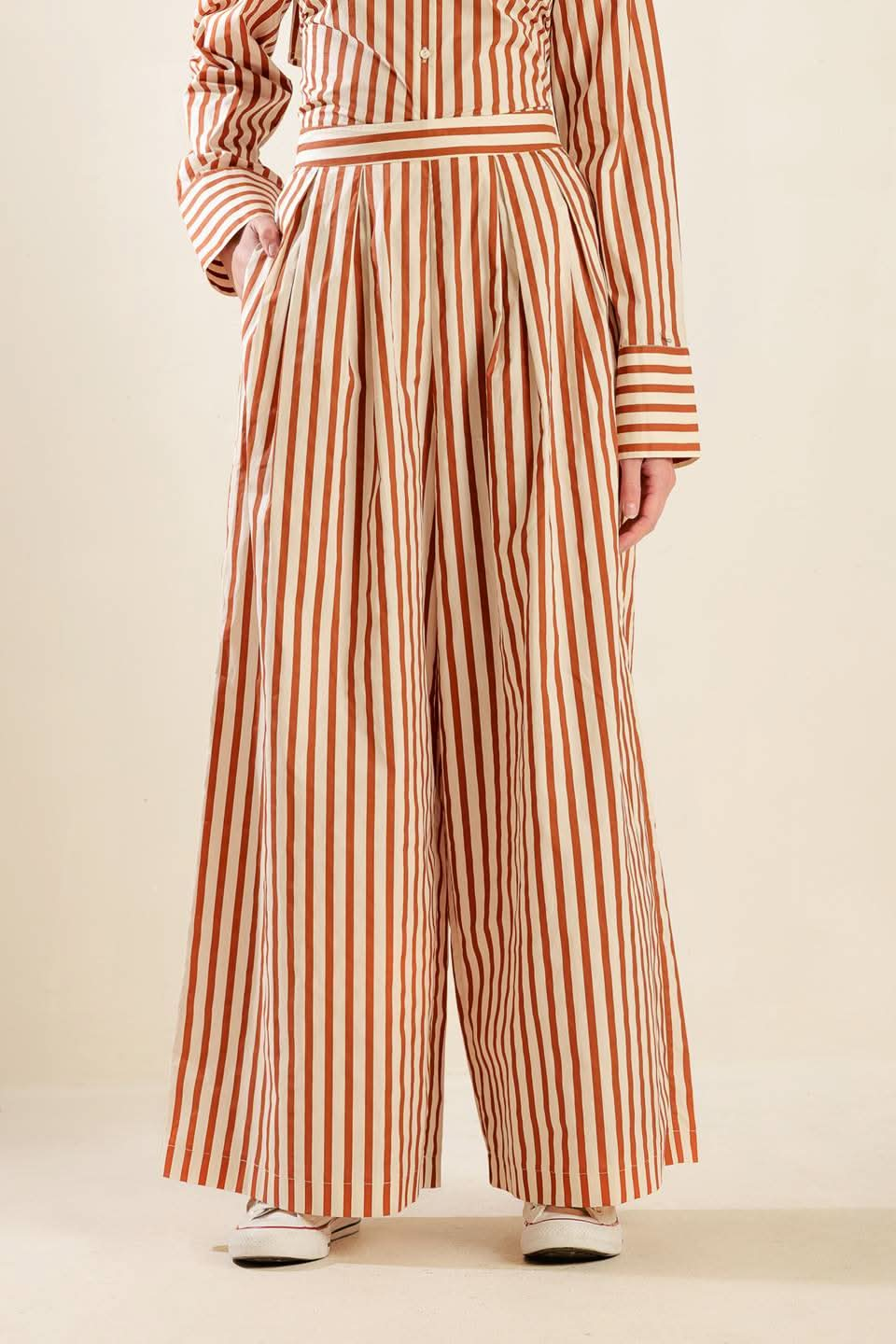 Woven Heartfelt Striped Pants