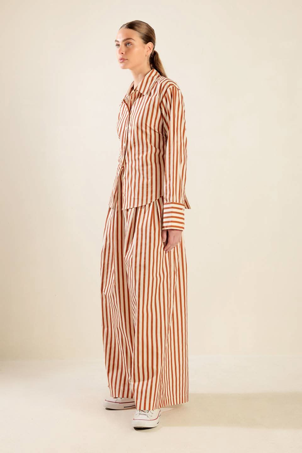 Woven Heartfelt Striped Pants