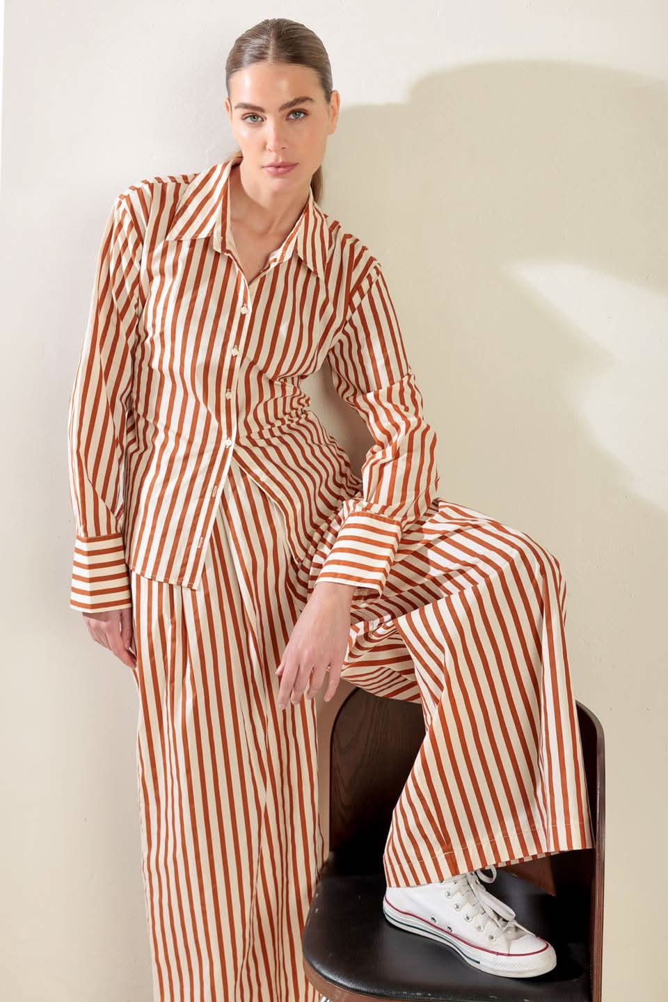 Woven Heartfelt Striped Pants