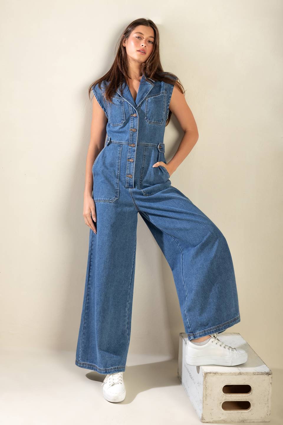 OVER YOU AGAIN DENIM JUMPSUIT Flying Tomato