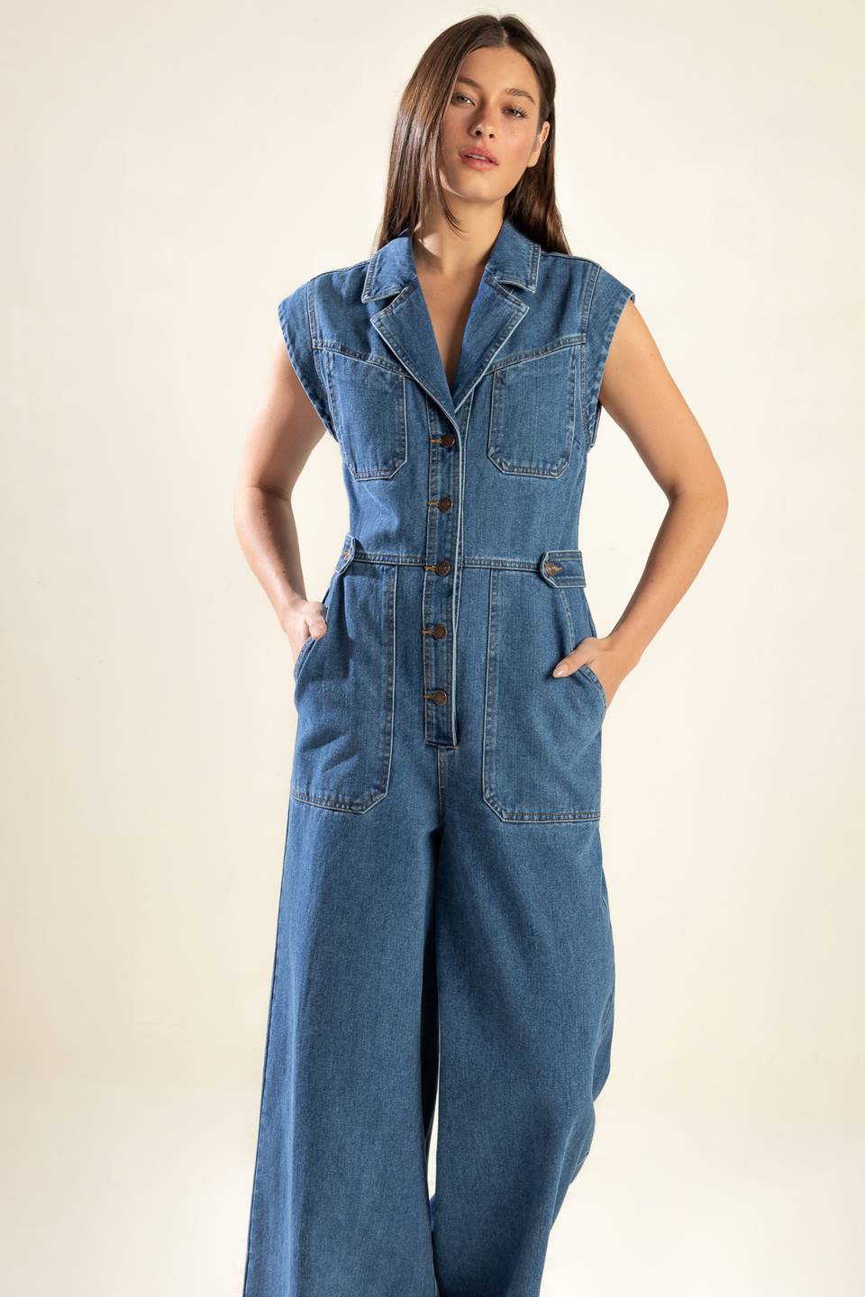 OVER YOU AGAIN DENIM JUMPSUIT Flying Tomato