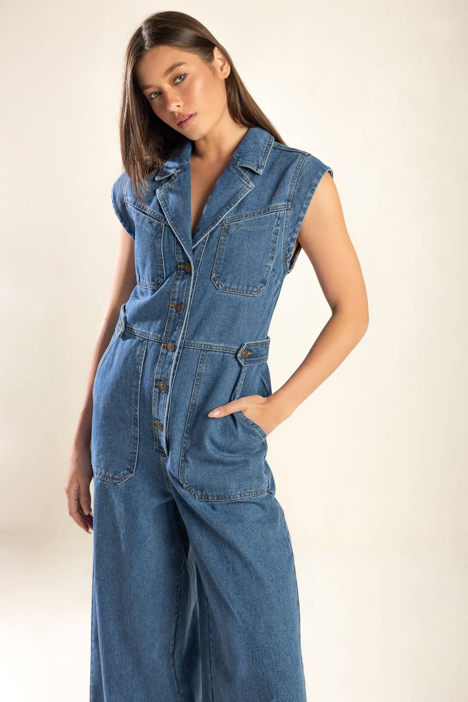OVER YOU AGAIN DENIM JUMPSUIT Flying Tomato