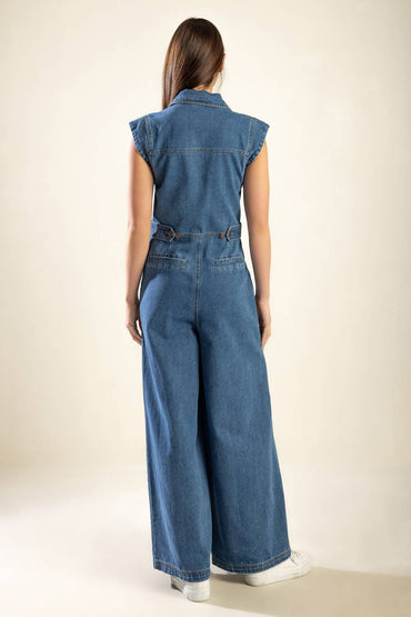 OVER YOU AGAIN DENIM JUMPSUIT