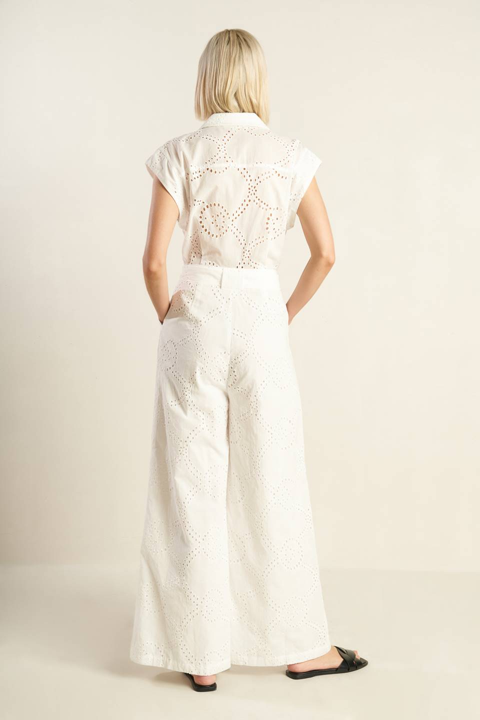 KNOW BETTER WOVEN EYELET JUMPSUIT Flying Tomato