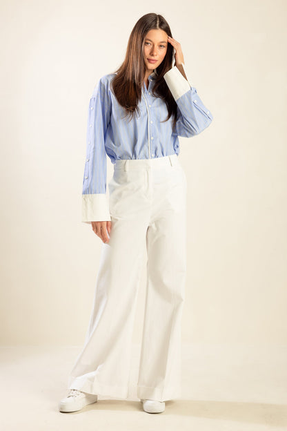 VIBRANT WIDE LEG COTTON PANTS