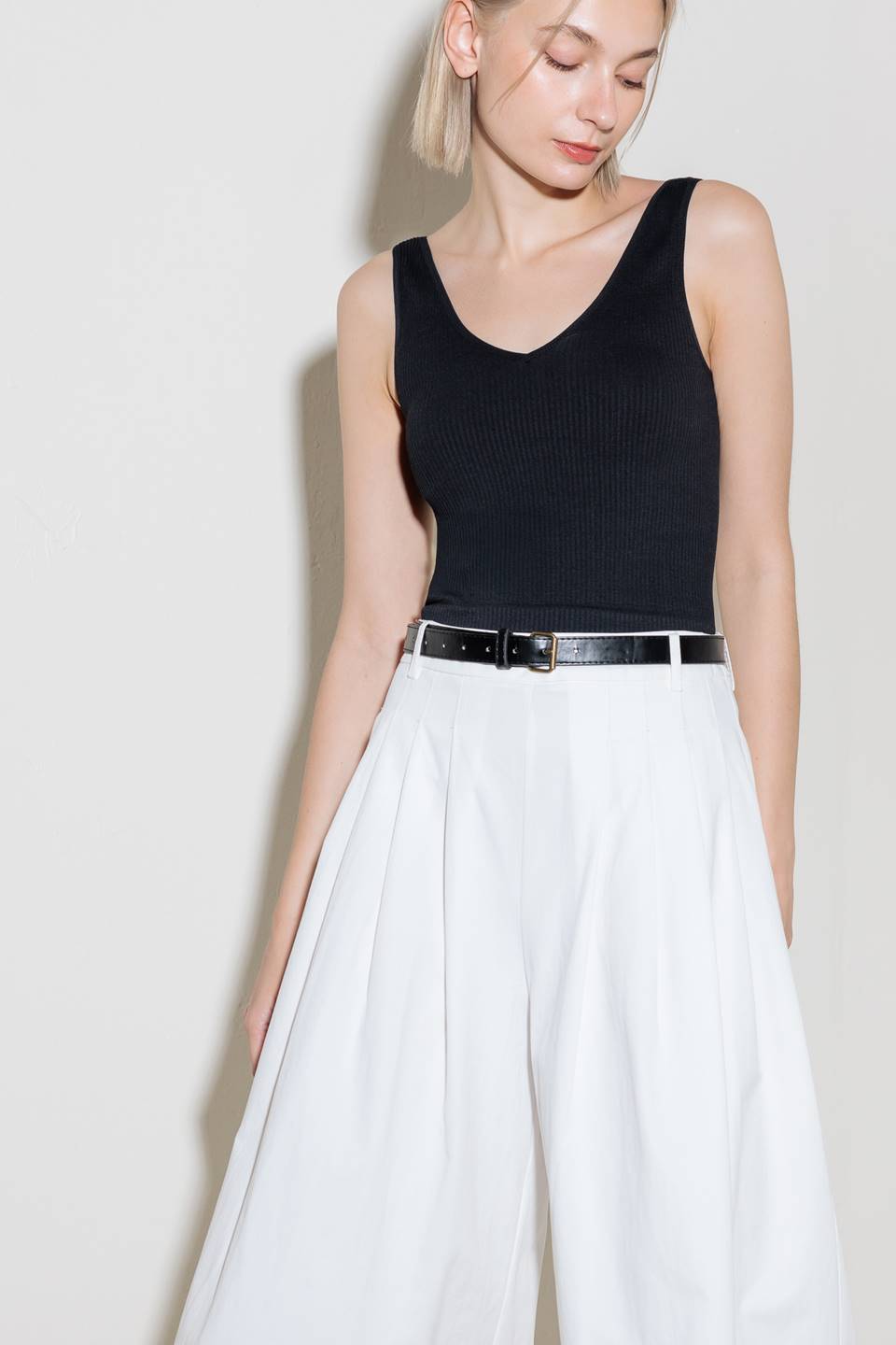 LUMINOUS GRACE WHITE WOVEN CULOTTE PANTS Flying Tomato