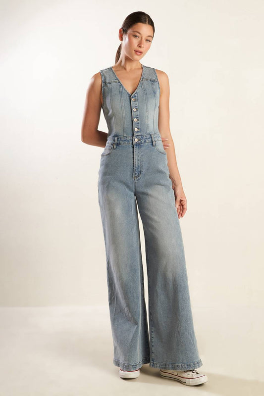 WALK WITH ME DENIM JUMPSUIT Flying Tomato