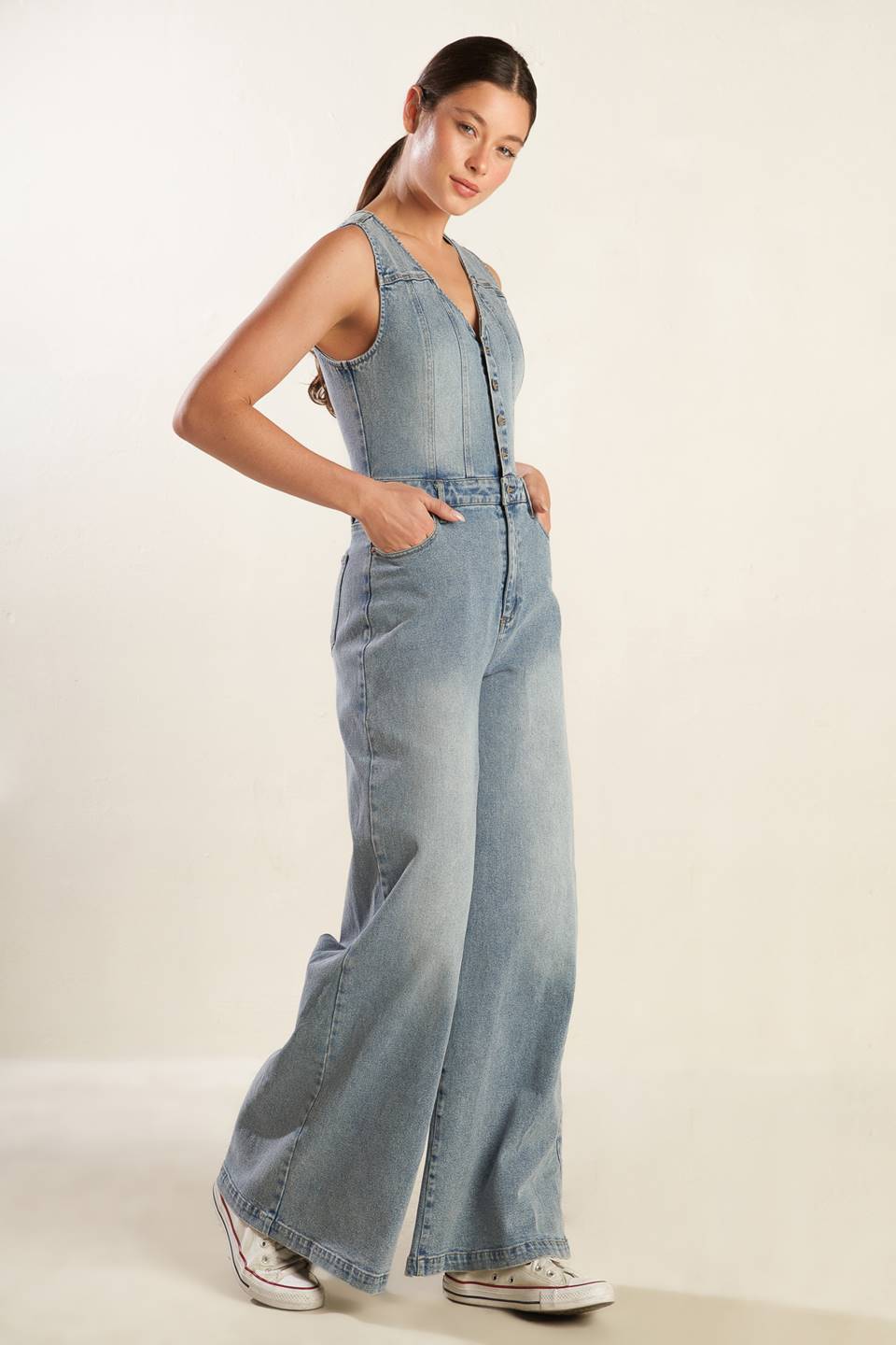 WALK WITH ME DENIM JUMPSUIT Flying Tomato