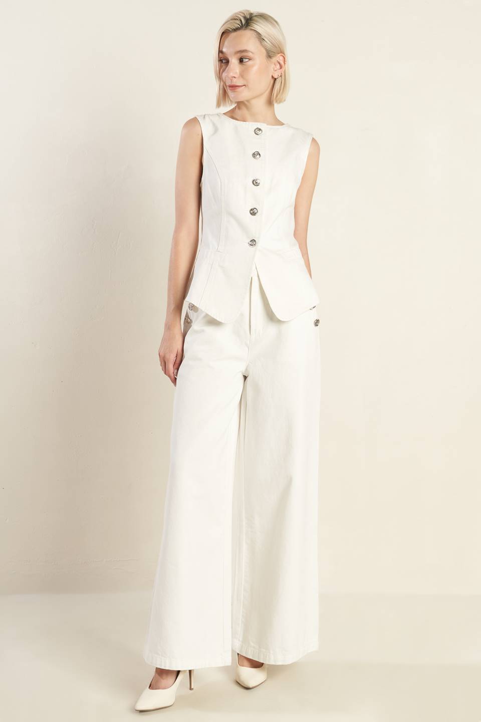 SOFT TONE WIDE-LEG PANTS