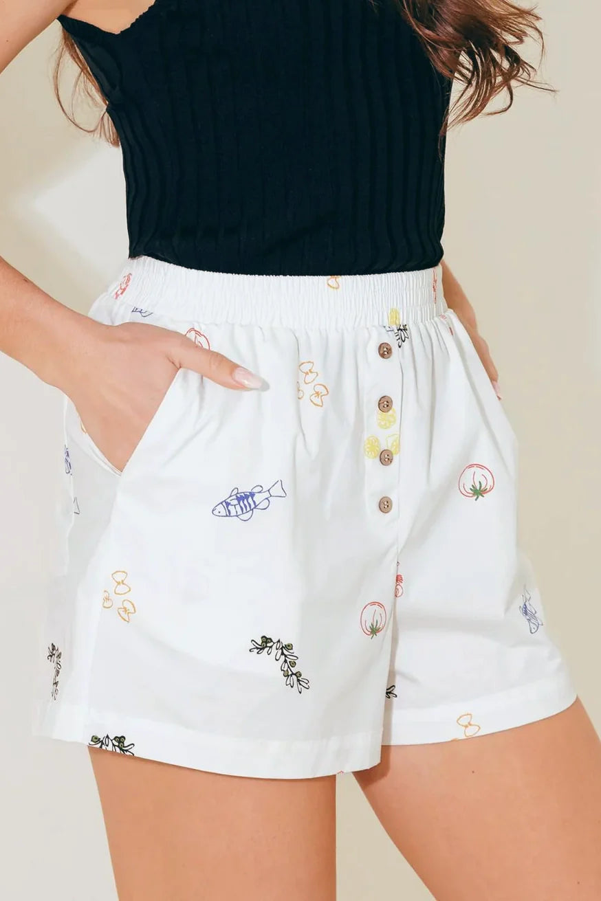AFTER HOURS WHITE WOVEN SHORTS Flying Tomato