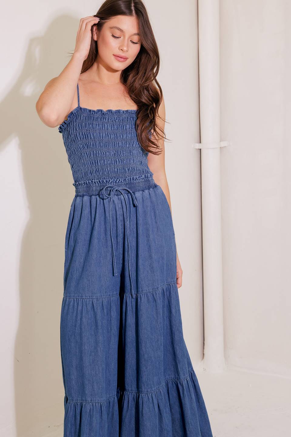 FEELING FREE INDIGO DENIM JUMPSUIT Flying Tomato