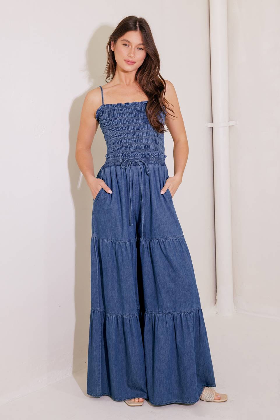 FEELING FREE INDIGO DENIM JUMPSUIT Flying Tomato