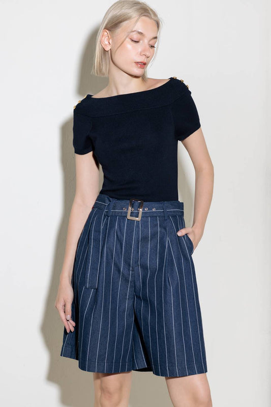 HOLD JOY IN INDIGO WOVEN SHORT Flying Tomato