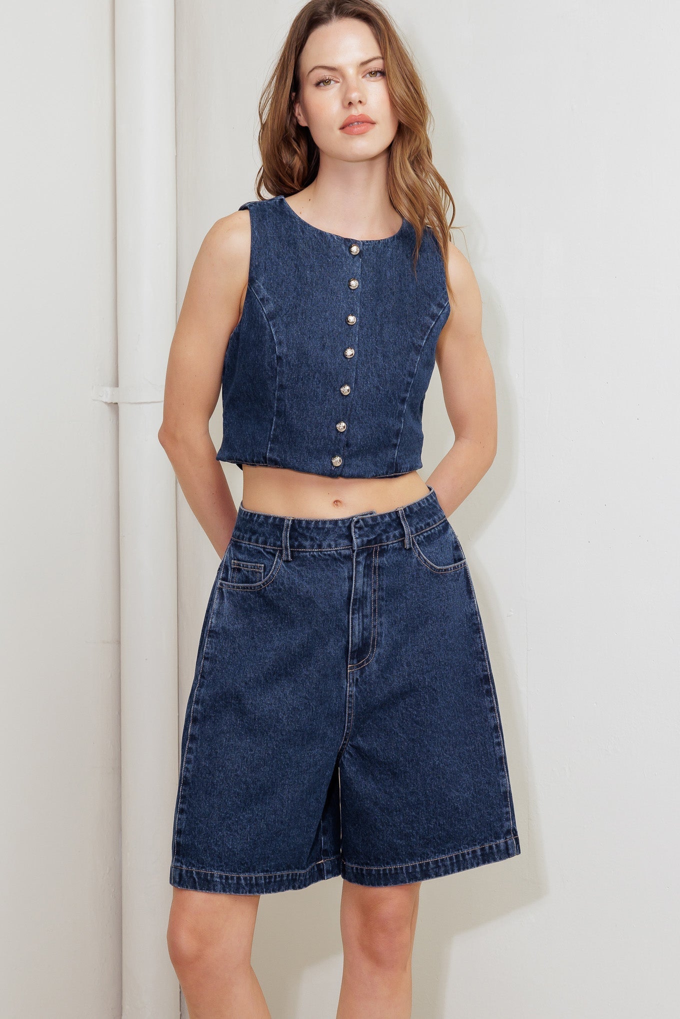 COFFEE PETAL DENIM SHORT Flying Tomato