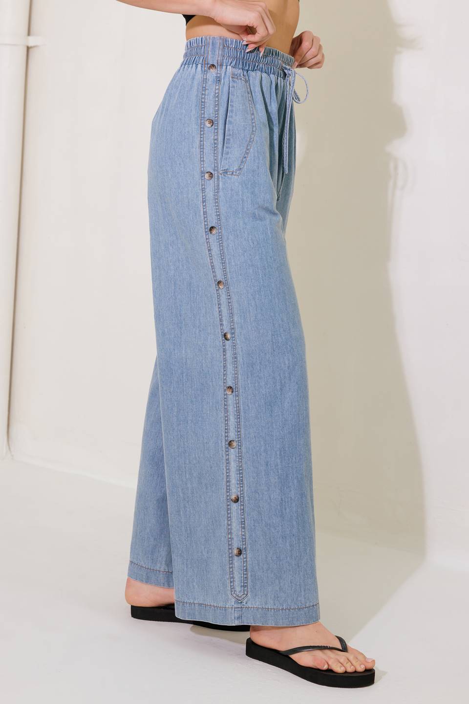 RIVERSIDE SIPS LIGHT INDIGO CHAMBRAY PANTS Flying Tomato